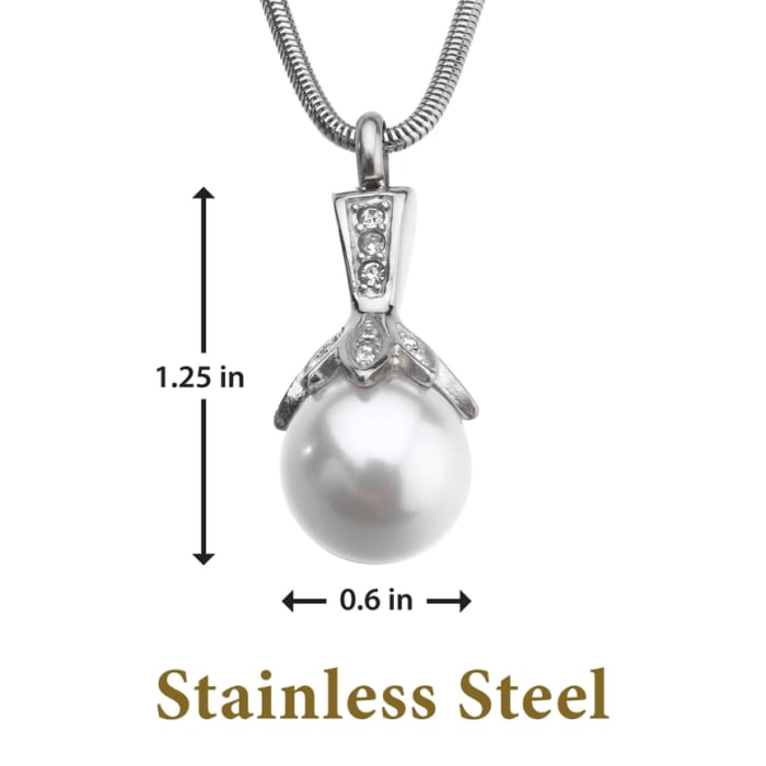 Cremains Memorial Necklace Lillian Rose Pearl Flower