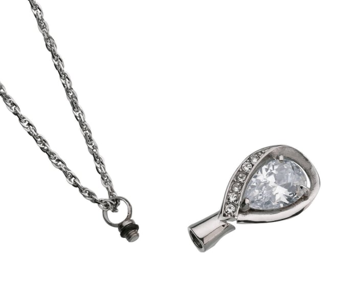 Cremains Necklace Tear Drop Sympathy Jewelry