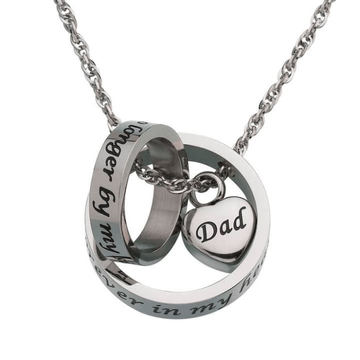 Cremains Memorial Necklace Dad Forever in My Heart