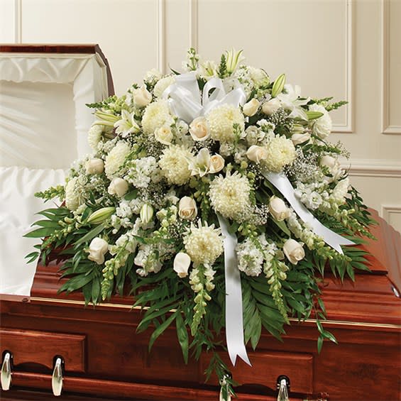 White Mixed Half Casket Cover