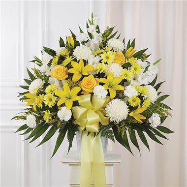 Heartfelt Sympathies™ Standing Basket- Yellow