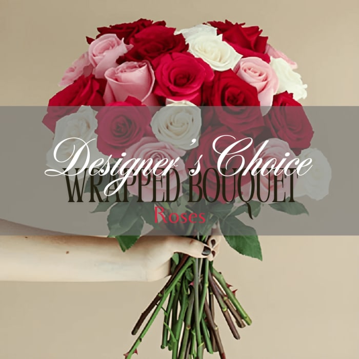 DESIGNER'S CHOICE OF PREMIUM ROSES - WRAPPED BOUQUET