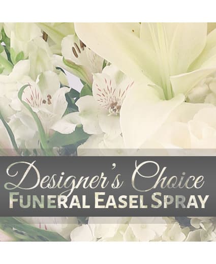 FUNERAL EASEL SPRAY DESIGNER'S CHOICE