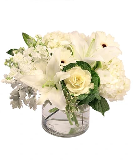 PEACEFUL PURITY FLORAL ARRANGEMENT