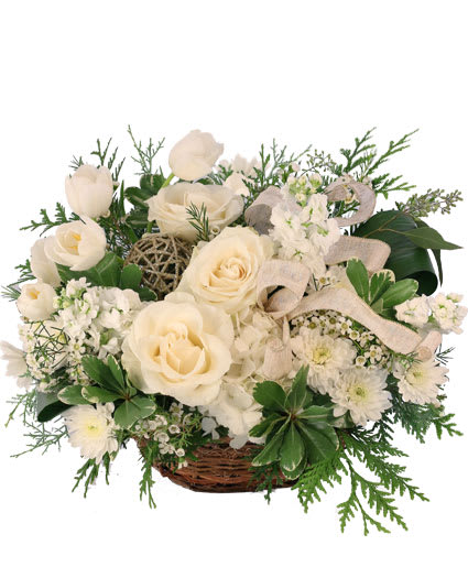 SNOWY SPECTACULAR BASKET ARRANGEMENT
