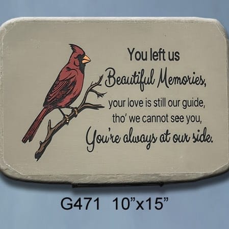 Beautiful Memories Cardinal Memorial Stone