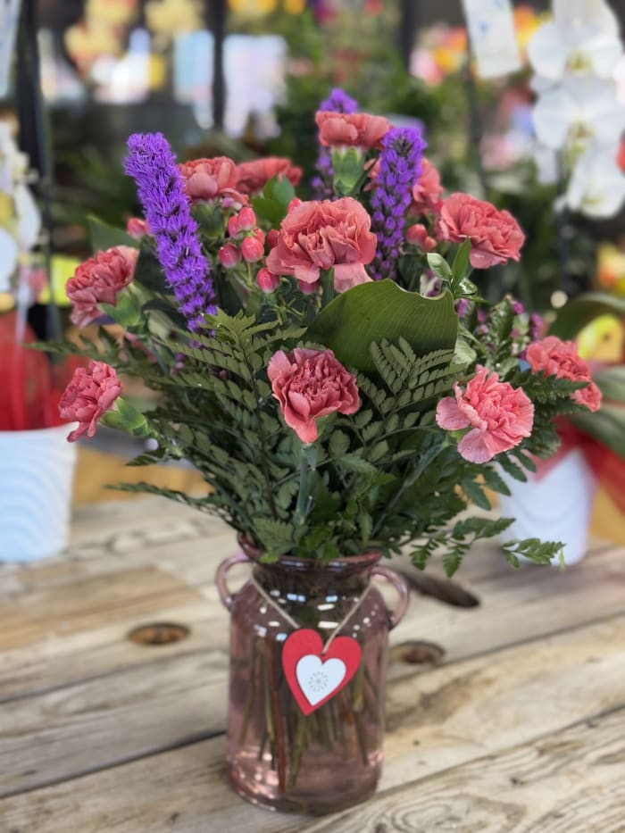 Valentine's Day Carnation Heart Jug
