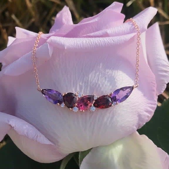 Multi Stone Fashion Necklace