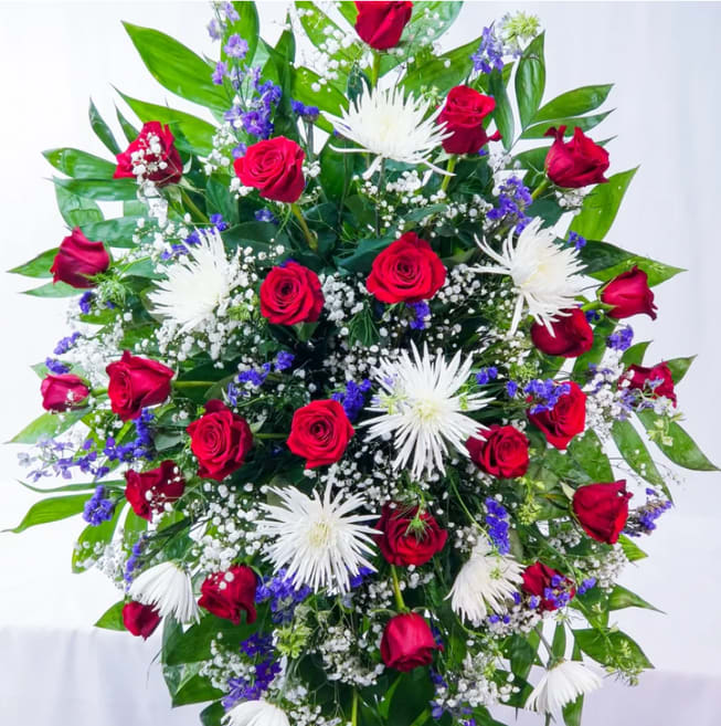 Red, Blue and White Standing Spray