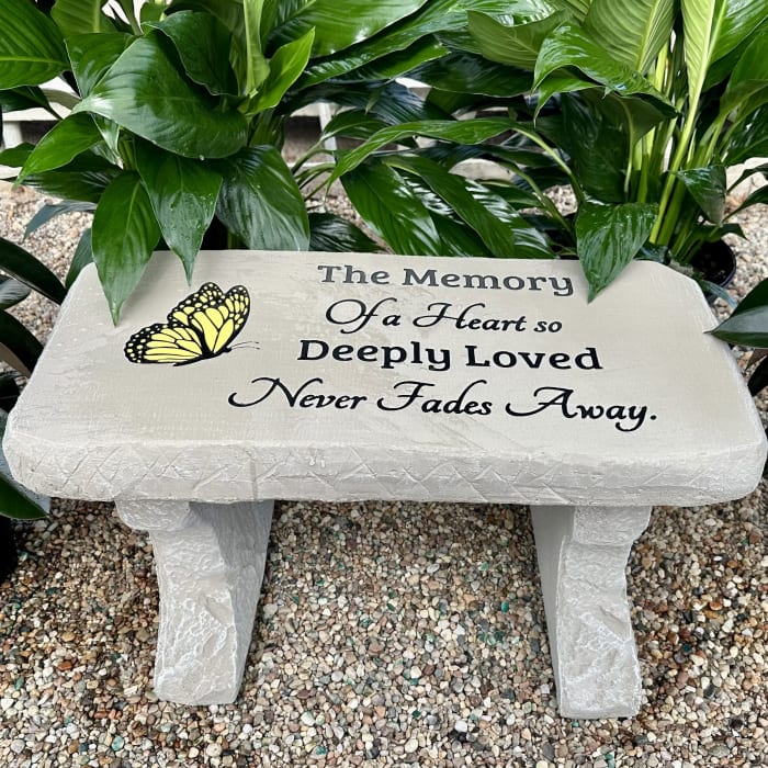 Deeply Loved Bench w/Yellow Butterfly