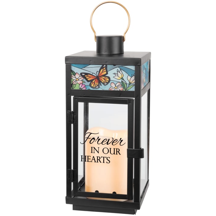 Forever in Our Hearts Stained Glass Lantern