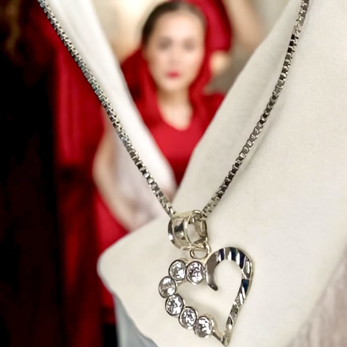 Palmers Jewelry Sterling Silver Pendant with Diamond Chips