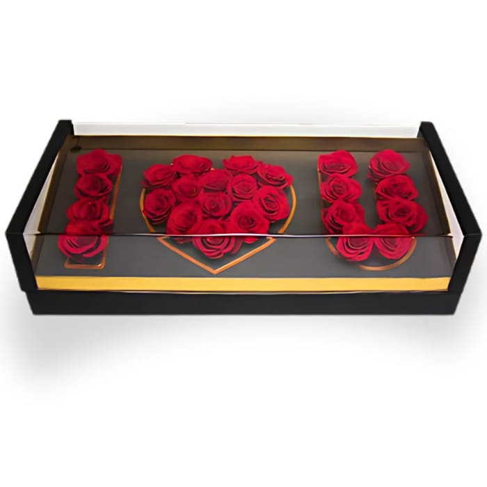 Large Acrylic Tilted 30 Roses I Love You Box