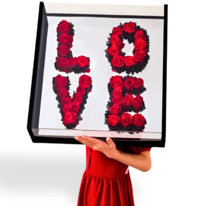 Large Love 36 Roses Acrylic Box