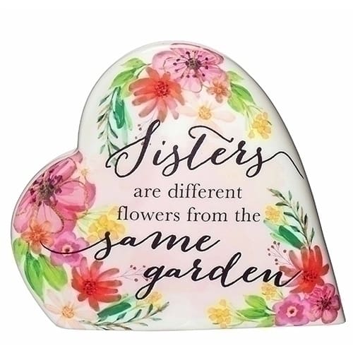 Sisters Ceramic Wind-Up Musical Heart