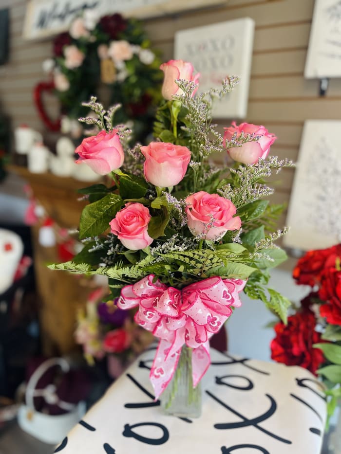 Half Dozen Pink Roses