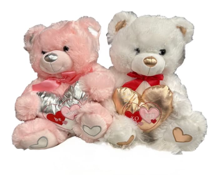 14" Sparkle Heart Bear
