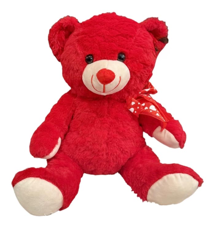 13" Red Heart Fur Bear