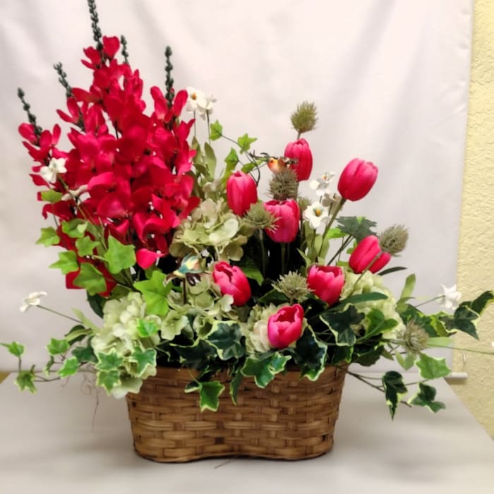 Green & Hot Pink Basket Silk