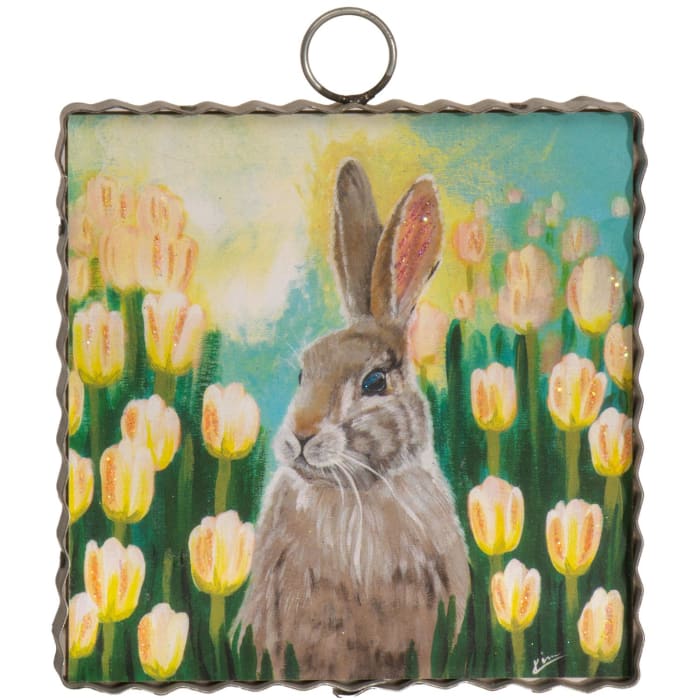Mini Bunny in Tulips Print