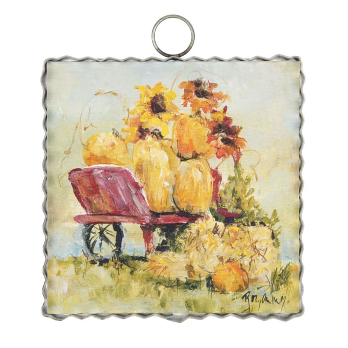 Mini Wheel Barrel of Pumpkins Print