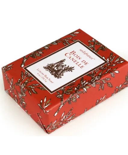 Bois de Cannelle Toile Paper-Wrapped  Seda France Luxury Bar Soap