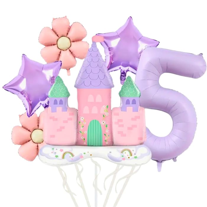 Castle 5th Birthday Balloon Bouquet