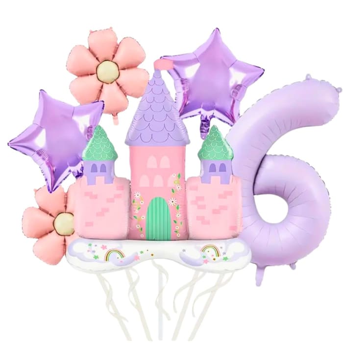 Castle 6th Birthday Balloon Bouquet