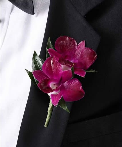 Purple Dendrobium Orchid Boutonniere