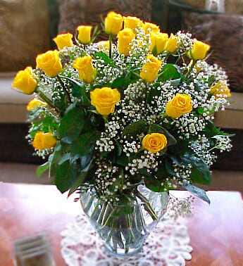 24 Coloured Roses in a Vase