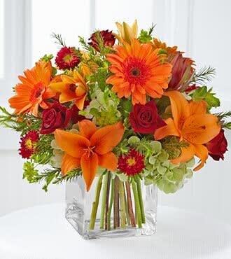 Fabulous Fall Cube Vase Arrangement