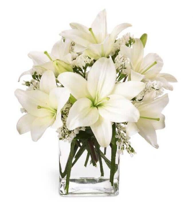 Lush Lily Cube Vase Arrangement