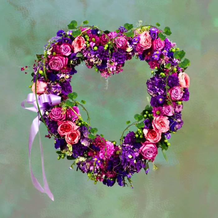 Amethyst Heart - Sympathy Flowers