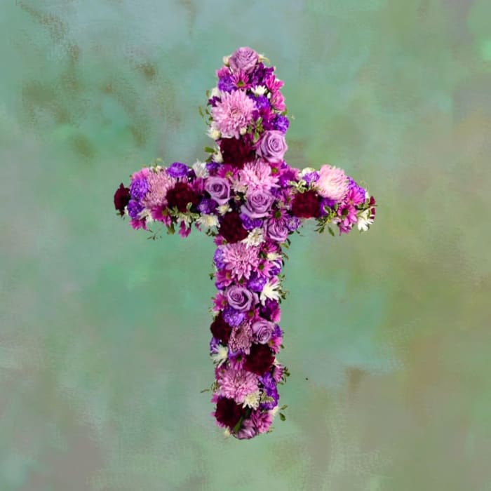 Amethyst Cross - Sympathy Flowers
