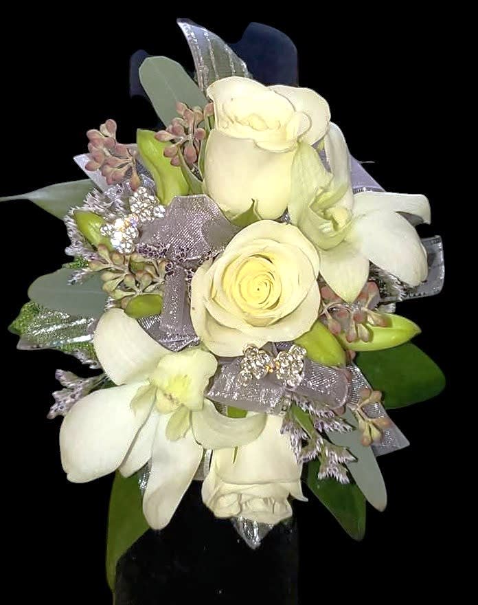 WHITE ORCHID WRIST CORSAGE