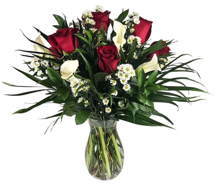 Red Roses and Calla Lilies