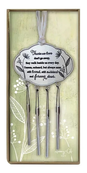 THOSE WE LOVE MEMORIAL WIND CHIME ON WHITE RIBBON