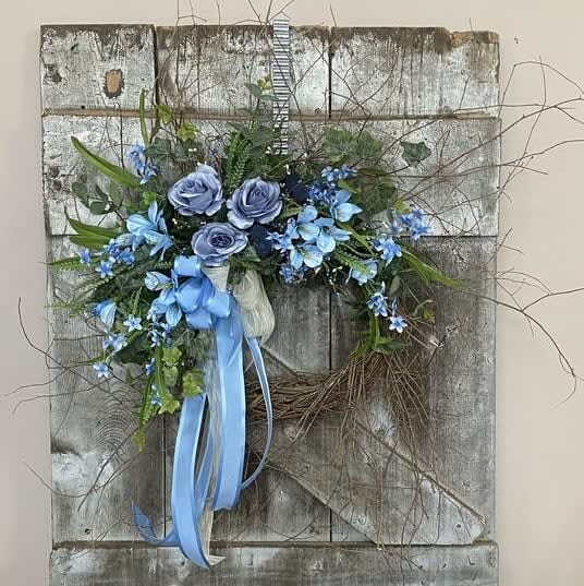 Sapphire Sky Silk (Artificial) Wreath
