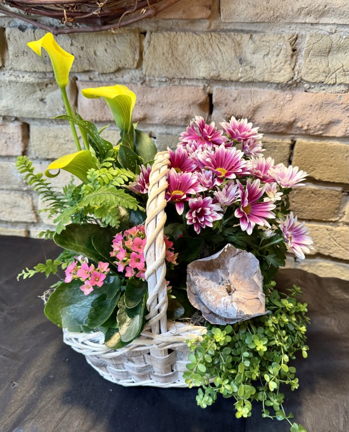Basket of Spring Flowers