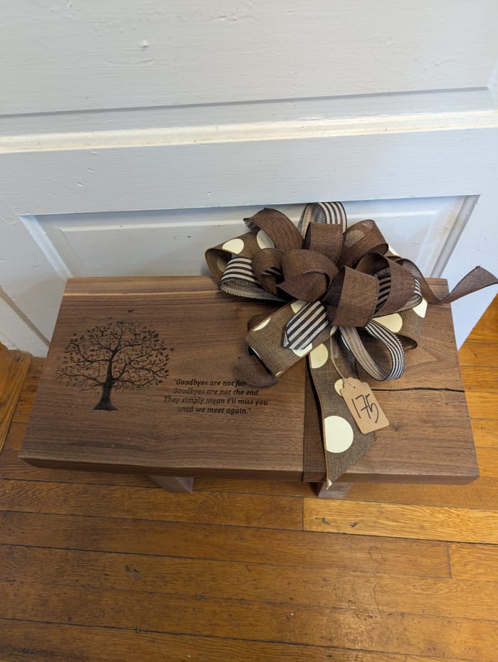 Locally Sourced, Hand Crafted Memory bench By Ann Jones