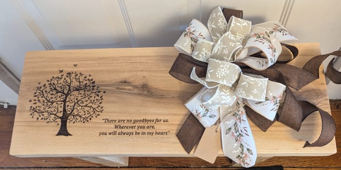 Locally Sourced, Hand crafted, Memory Bench by Ann Jones