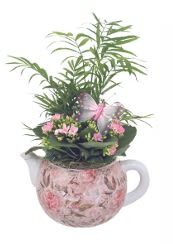 Chatelaine 9 inch Ceramic Tea Pot Planter