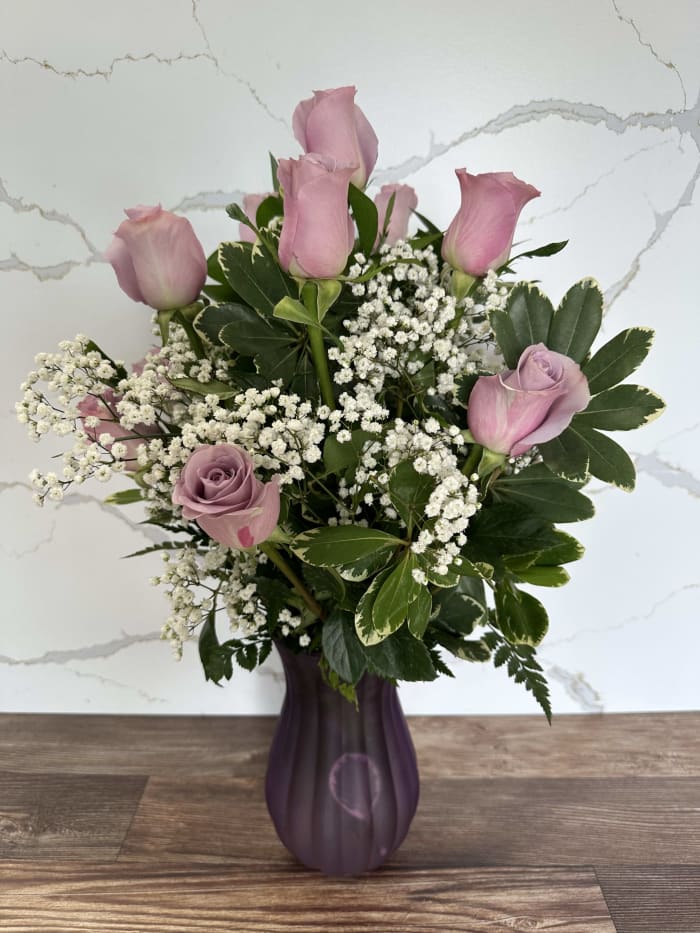 Mothers Day Classic Dozen Vase - Color Roses Only