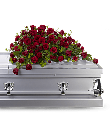RED ROSE REVERENCE CASKET SPRAY