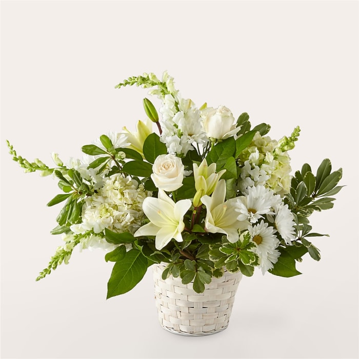 Ivory Elegance Floral Basket
