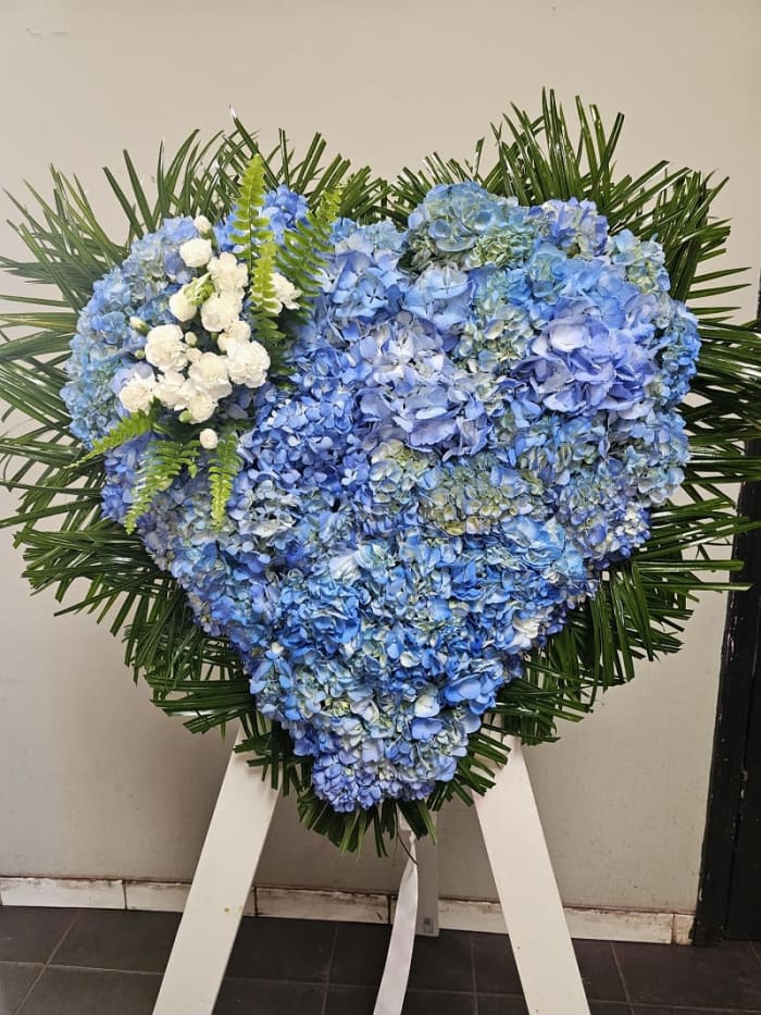 Blue Heart Standing Spray