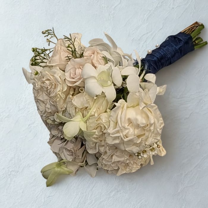 White Cloud Hand Held Prom Bouquet