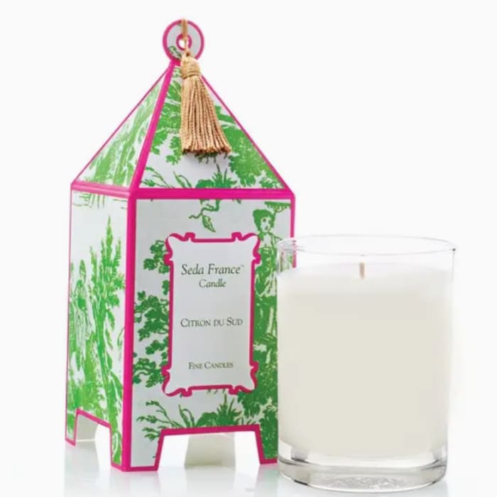 Seda France Citron Du Sud Classic Toile Pagoda Box Candle