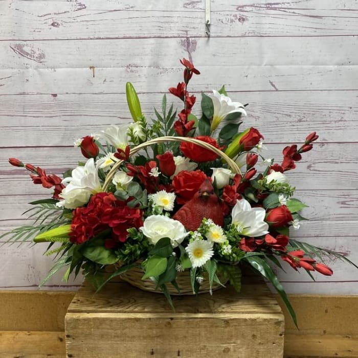 A Cardinal's Nest Silk (Artificial) Arrangement