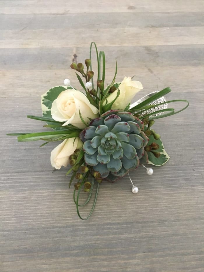 Trendy Succulent Corsage